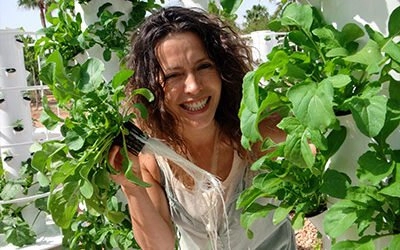 Rucola kweken op een Tower Garden