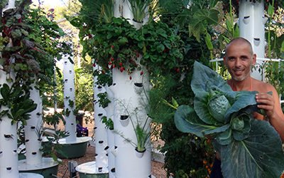 Kool op een Tower Garden