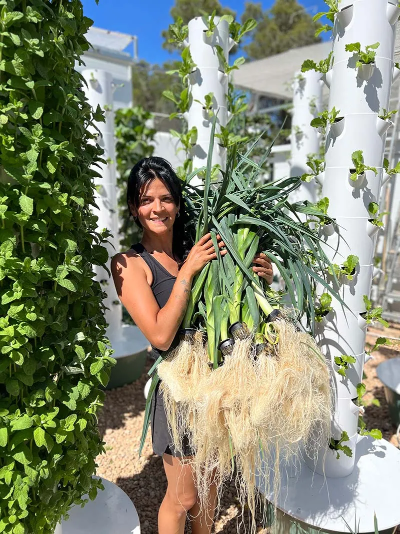 tower-garden-growing-leeks